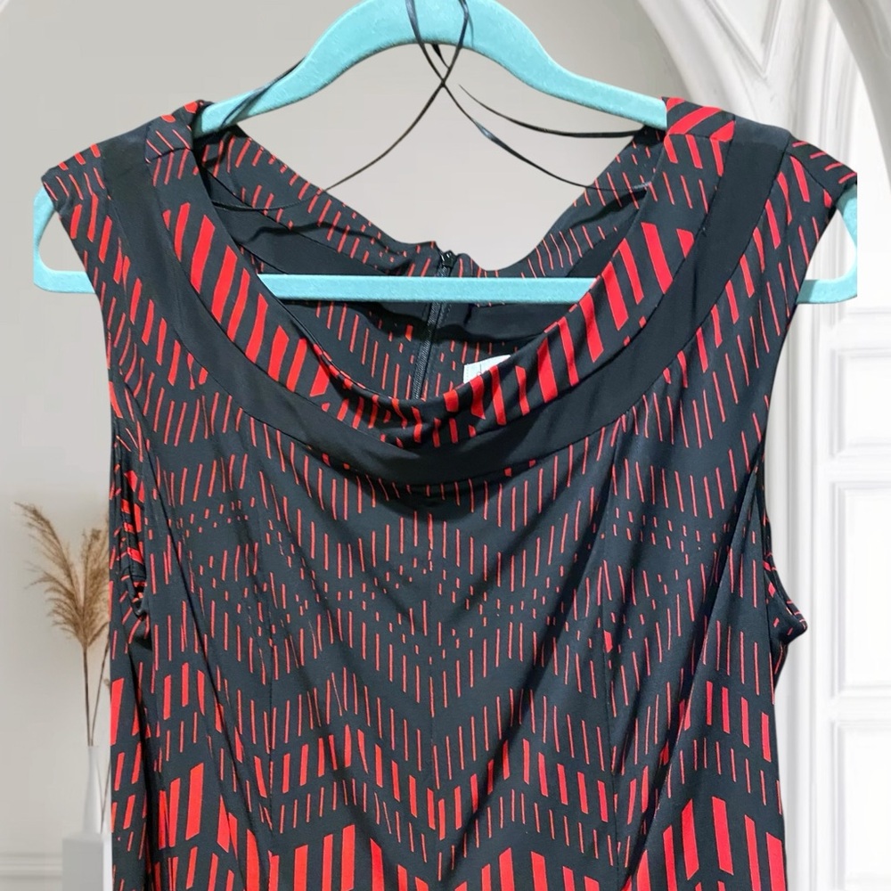 Danny & Nicole Black Dress with Red Stripes - Picture 2 of 13